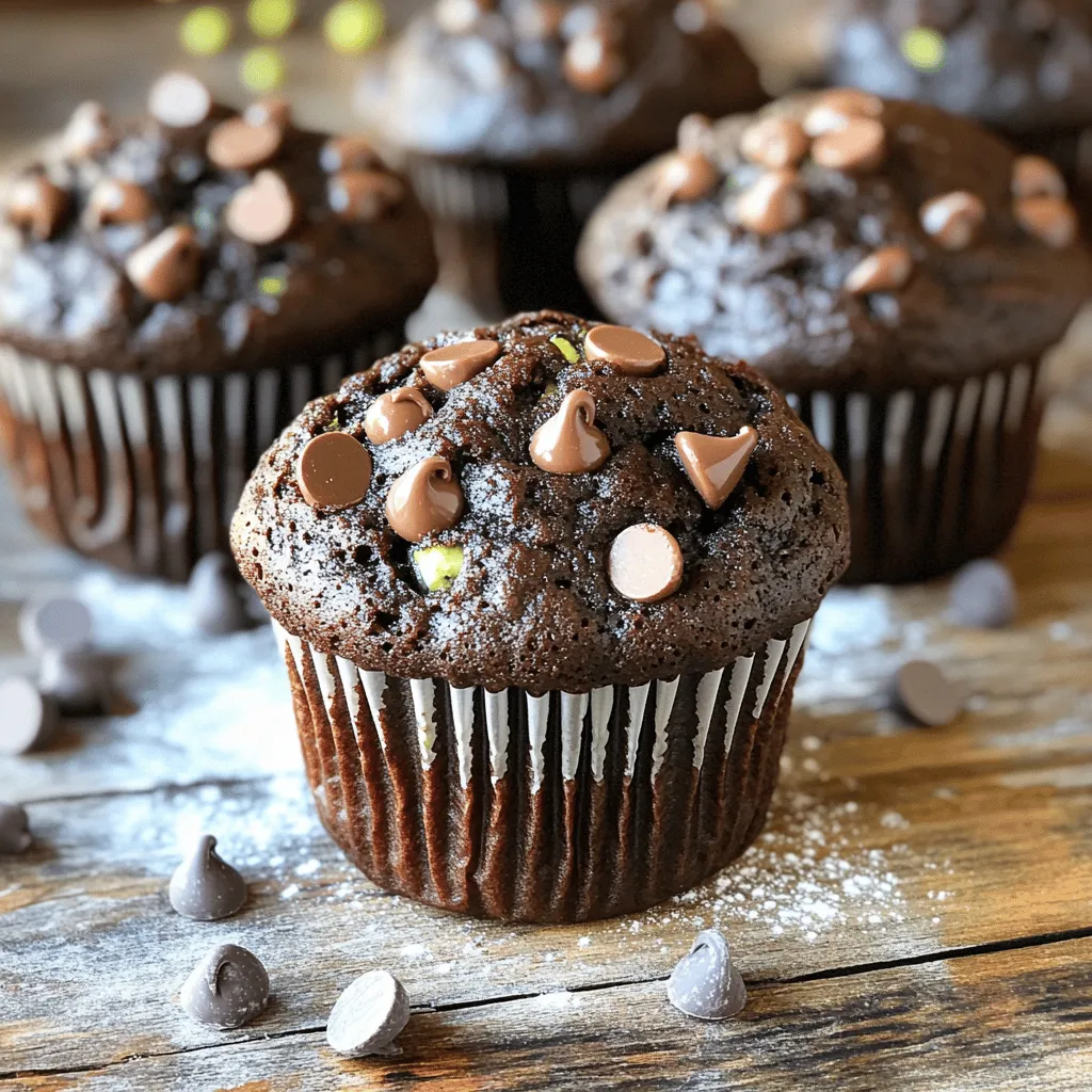 Double Chocolate Zucchini Muffins Rich and Moist Delight