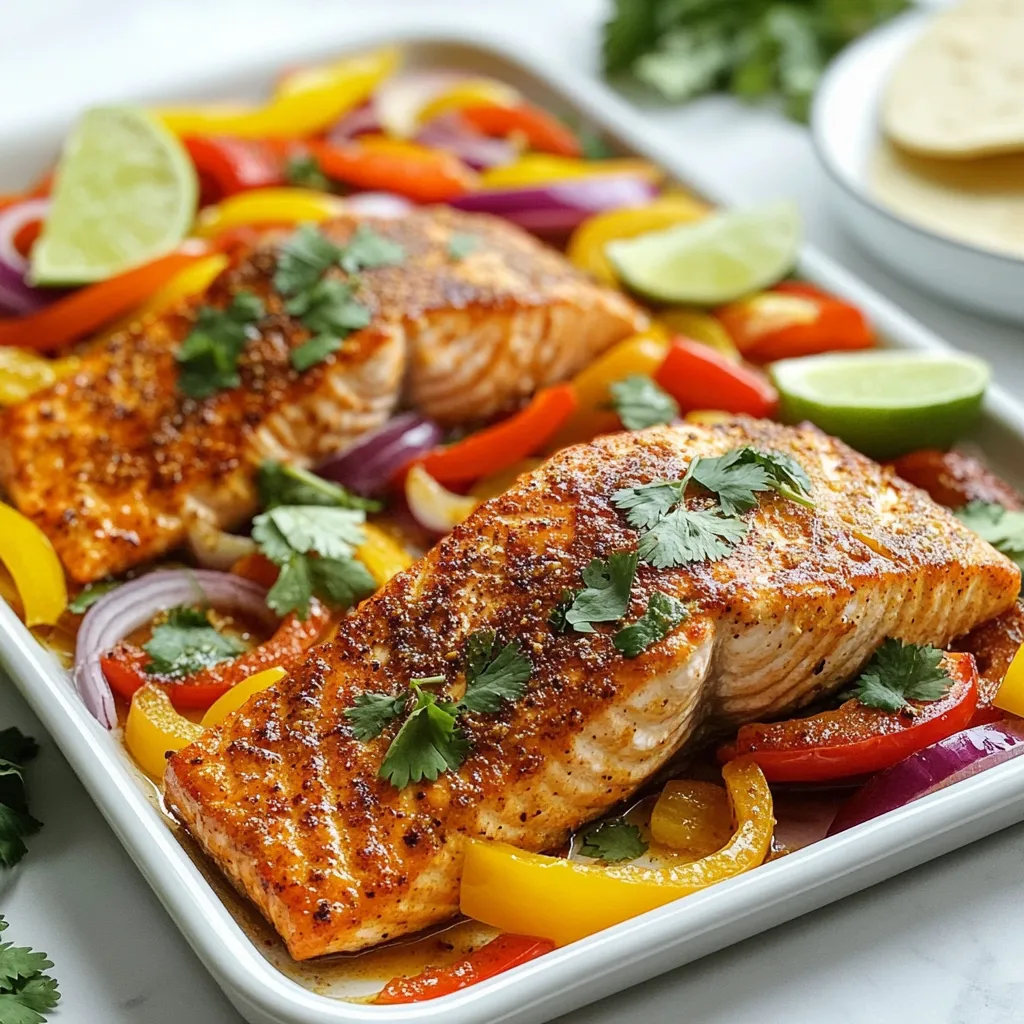 Sheet Pan Fajita Salmon Tasty and Quick Dinner Option