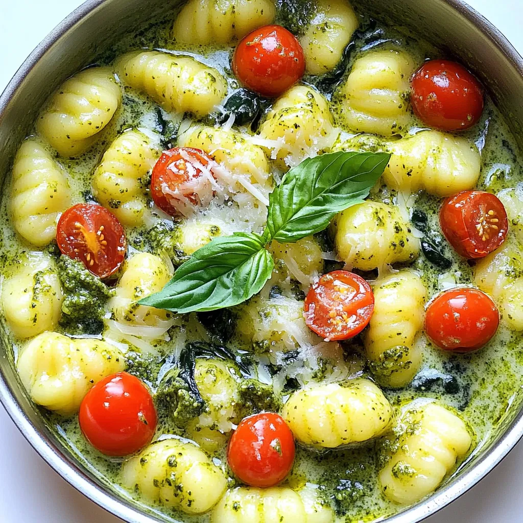 One Pot Creamy Pesto Gnocchi Quick and Tasty Meal