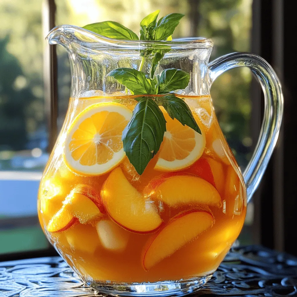 Peach Basil Iced Tea Refreshing Summer Delight