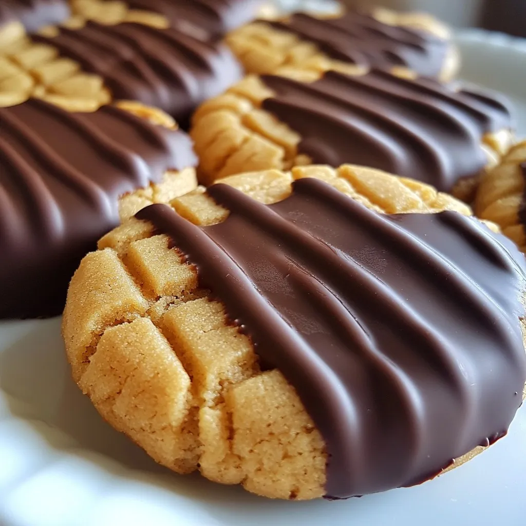Chocolate Dipped Peanut Butter Cookies Great Treat
