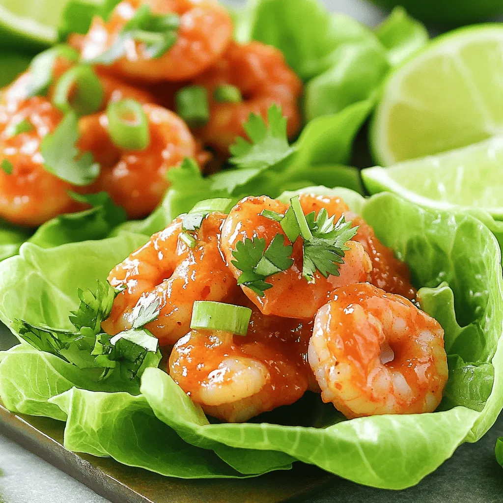 Minute Spicy Garlic Shrimp Lettuce Wraps Delight