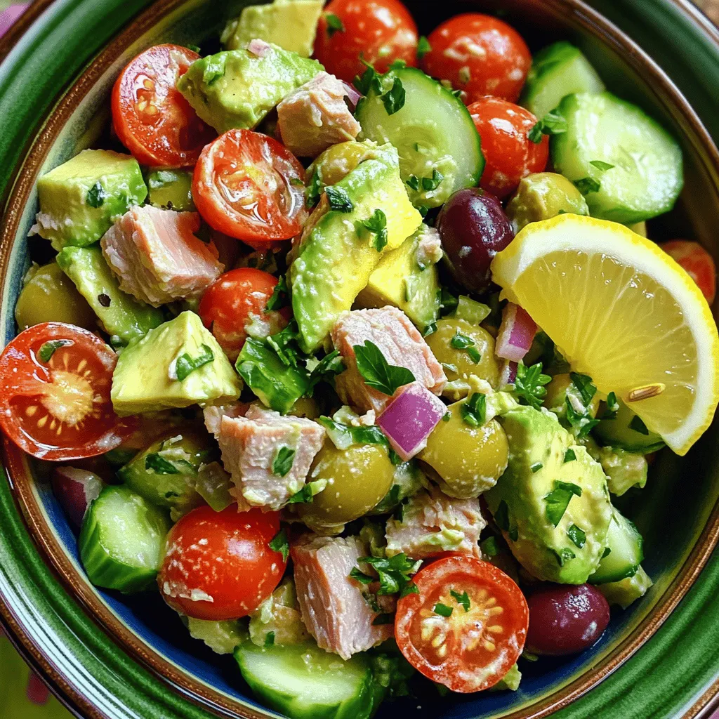 Mediterranean Avocado Tuna Salad Fresh and Flavorful