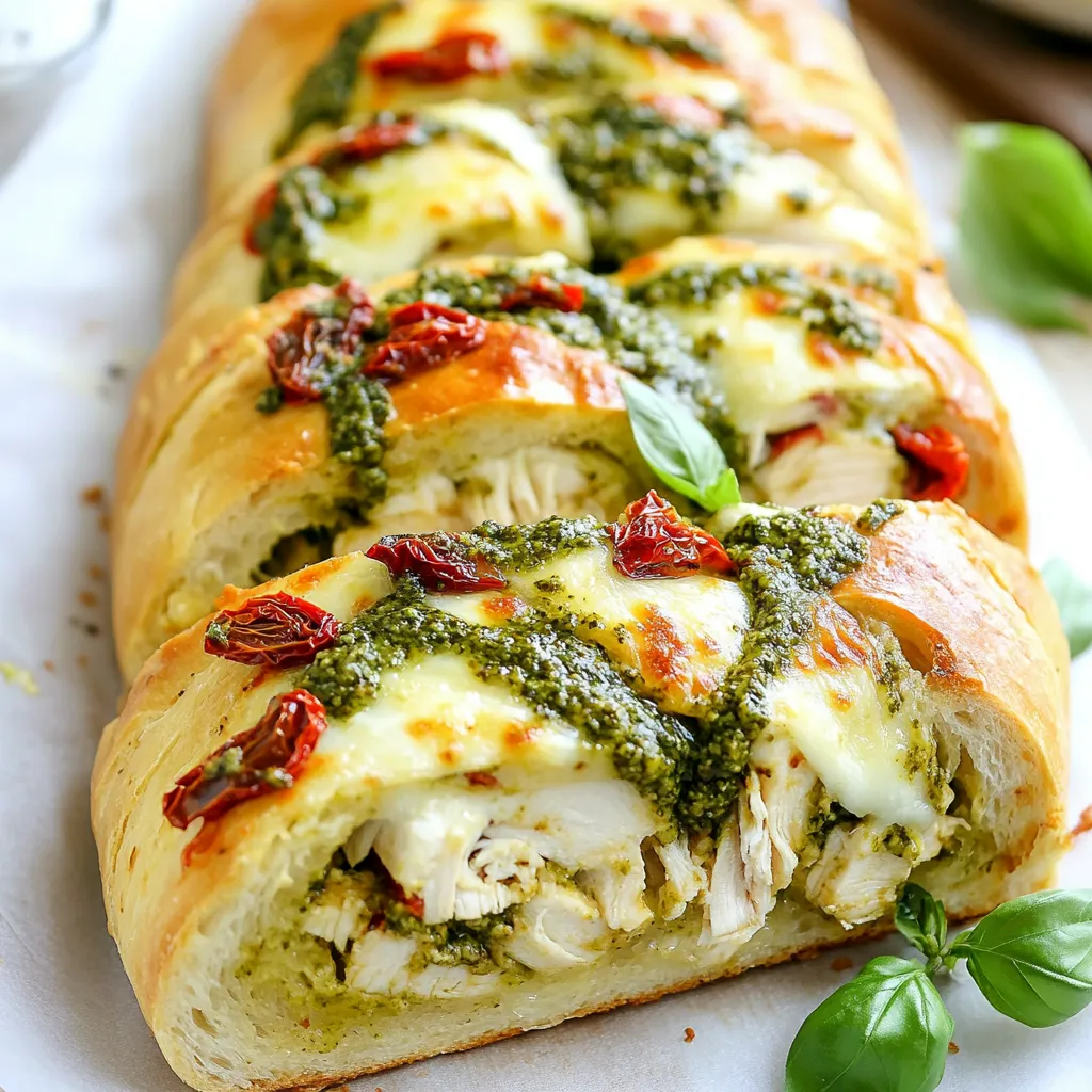 Pesto Chicken Stuffed Bread Flavorful and Easy Recipe