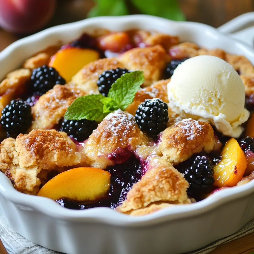 Blackberry Peach Cobbler Delight Easy Dessert Recipe