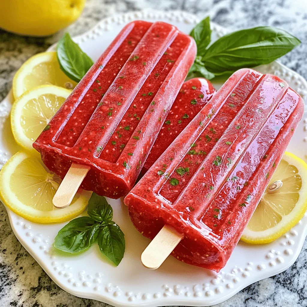 Strawberry Basil Lemonade Pops Refreshing Summer Treat