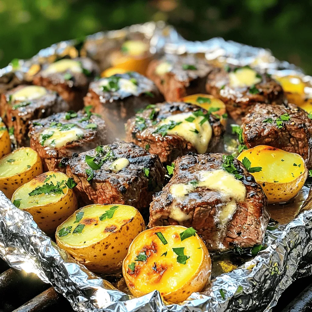 Garlic Butter Steak &#038; Potato Foil Packs Delight