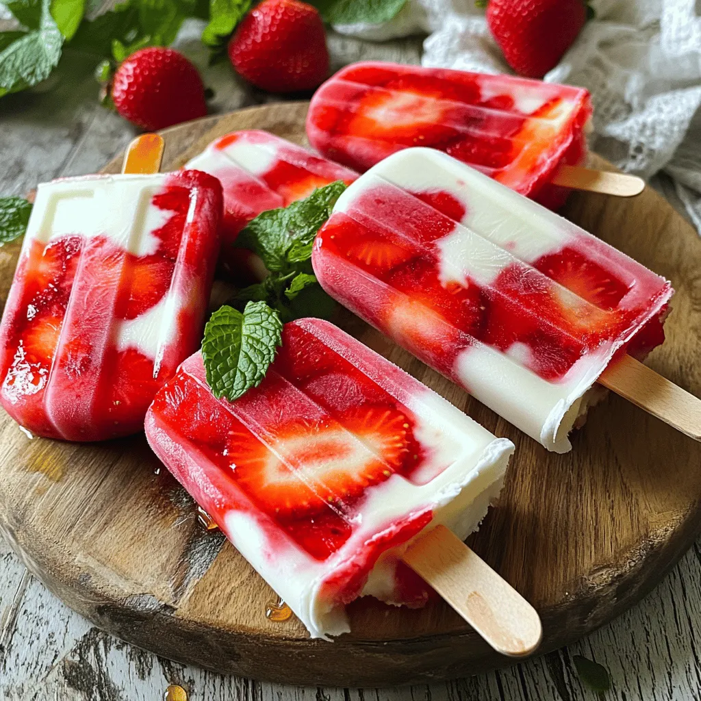 Greek Yogurt Strawberry Popsicles Refreshing and Easy Treat