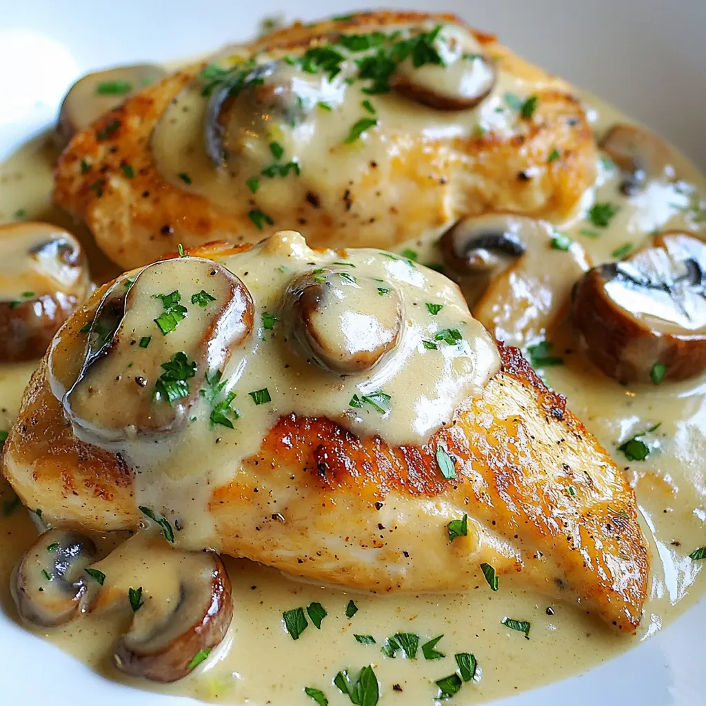 Creamy Garlic Mushroom Chicken Tasty Dinner Idea