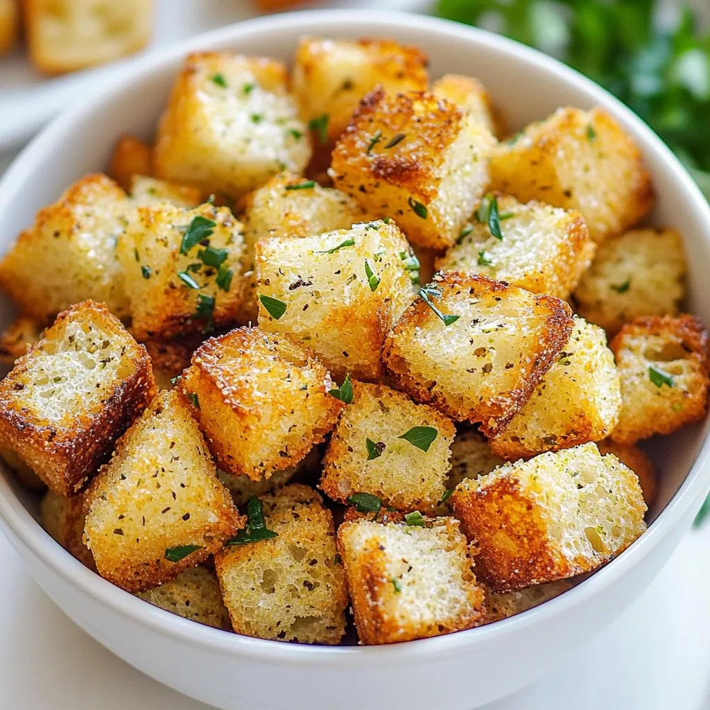 Air Fryer Garlic Herb Croutons Crispy and Flavorful