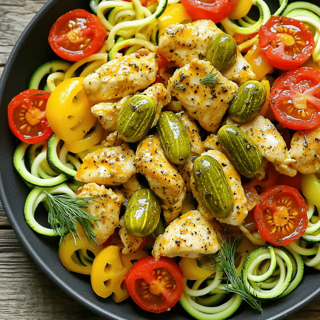 Pickle Ranch Chicken and Zoodle Stir Fry Delight