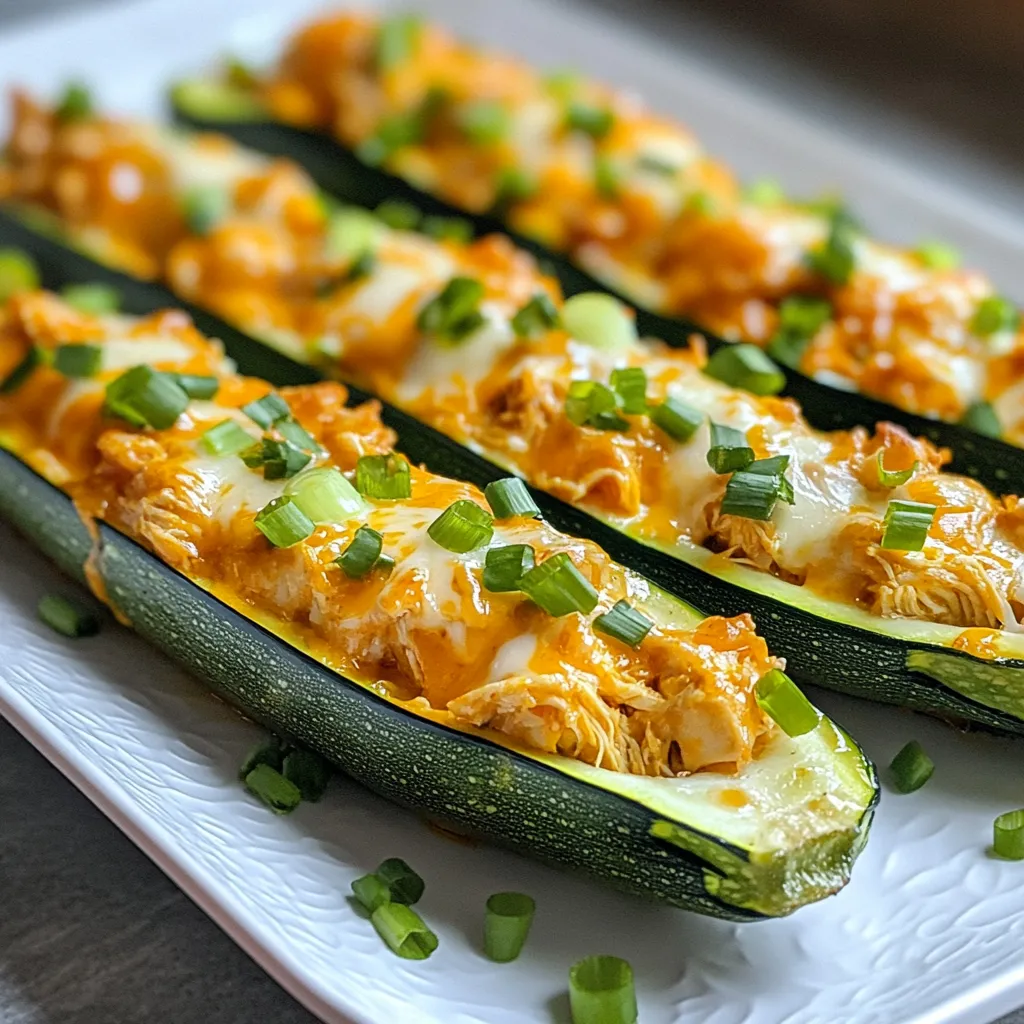 Buffalo Chicken Stuffed Zucchini Boats Irresistible Recipe