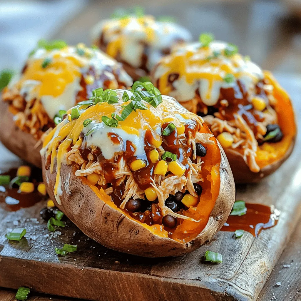 BBQ Ranch Chicken Stuffed Sweet Potatoes Recipe