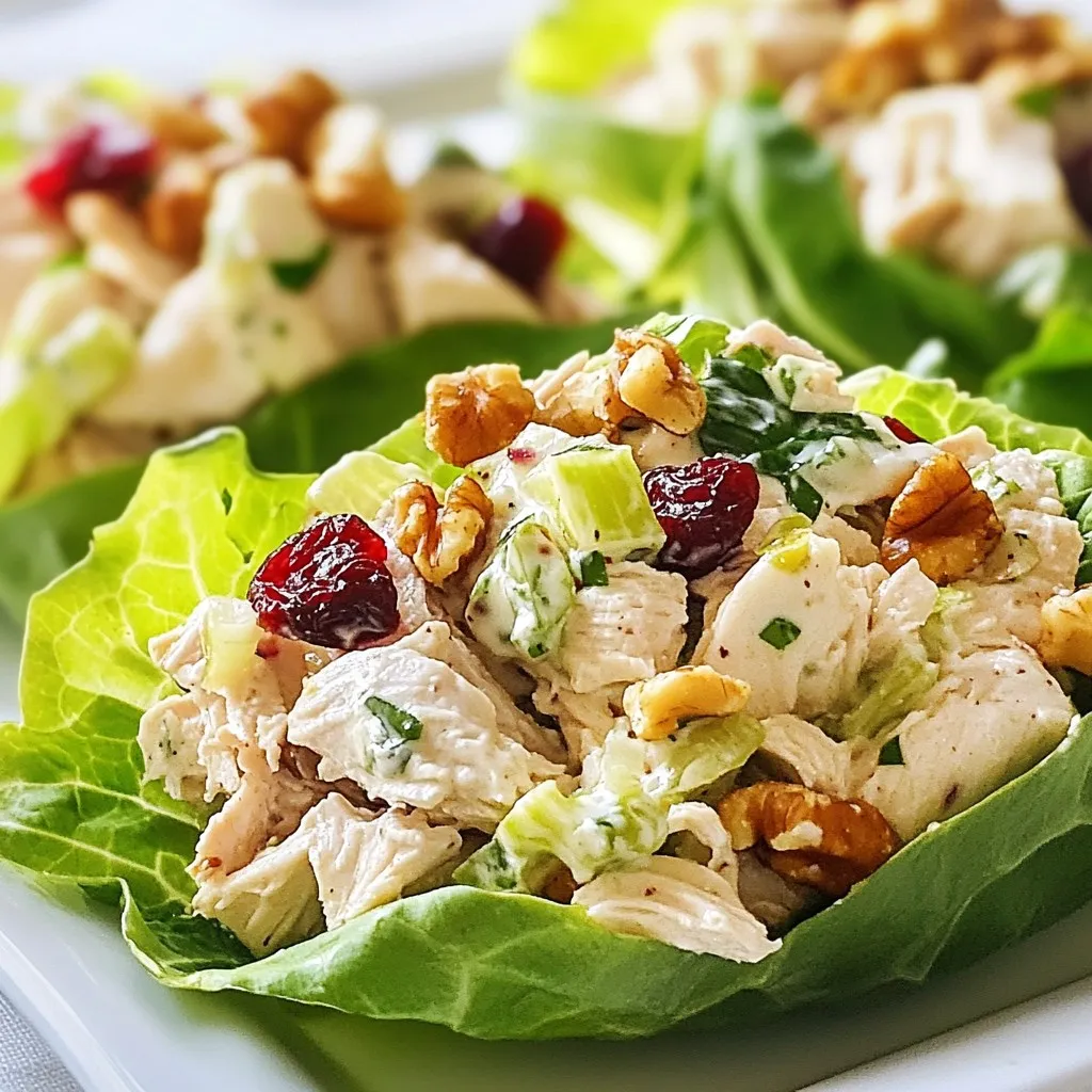 Cranberry Walnut Chicken Salad Lettuce Wraps Delight