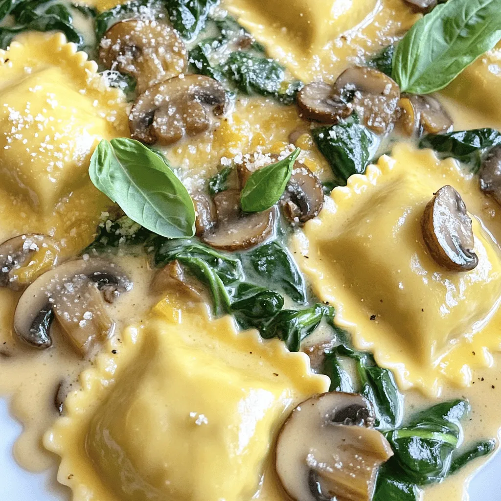 Creamy Mushroom Spinach Ravioli Delightful Meal