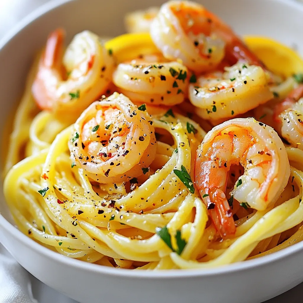 Lemon Garlic Butter Shrimp Linguine Delectable Dish