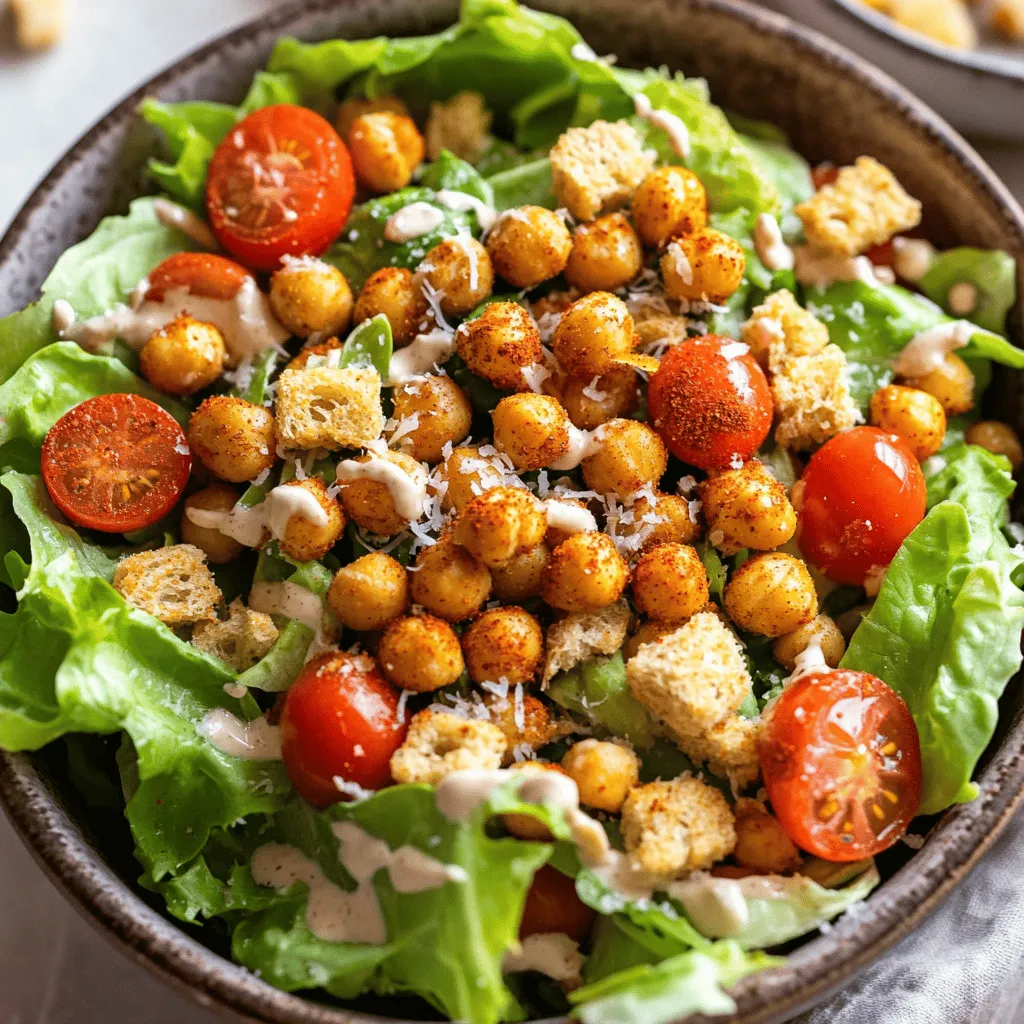 Air Fryer Crispy Chickpea Caesar Salad Delight
