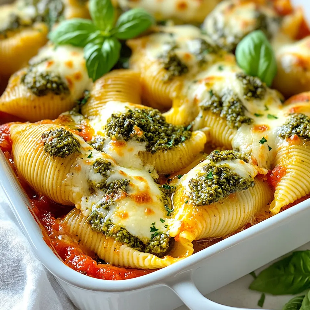 Pesto Ricotta Stuffed Shells Savory and Simple Dish