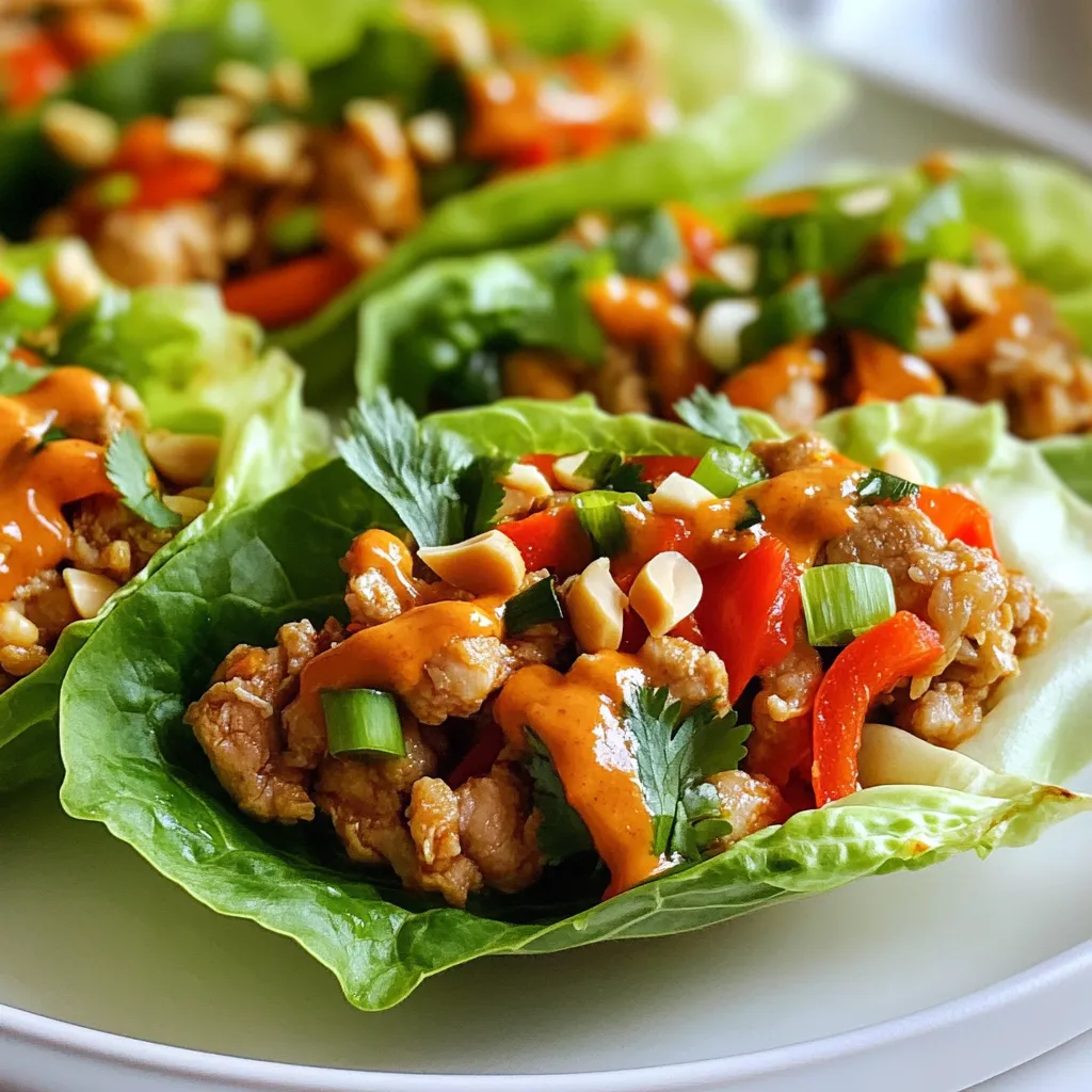 Spicy Peanut Chicken Lettuce Cups Flavorful and Light