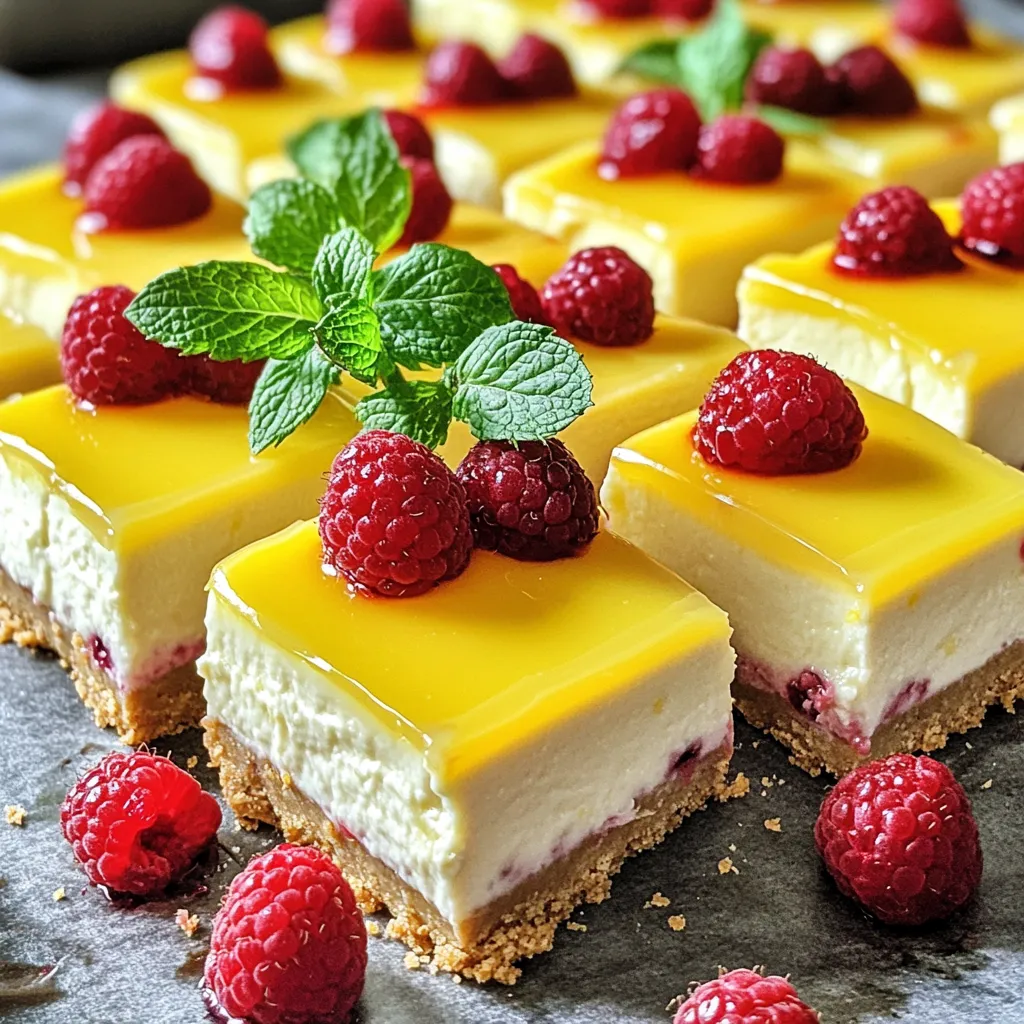 No-Bake Lemon Raspberry Cheesecake Bars Delight