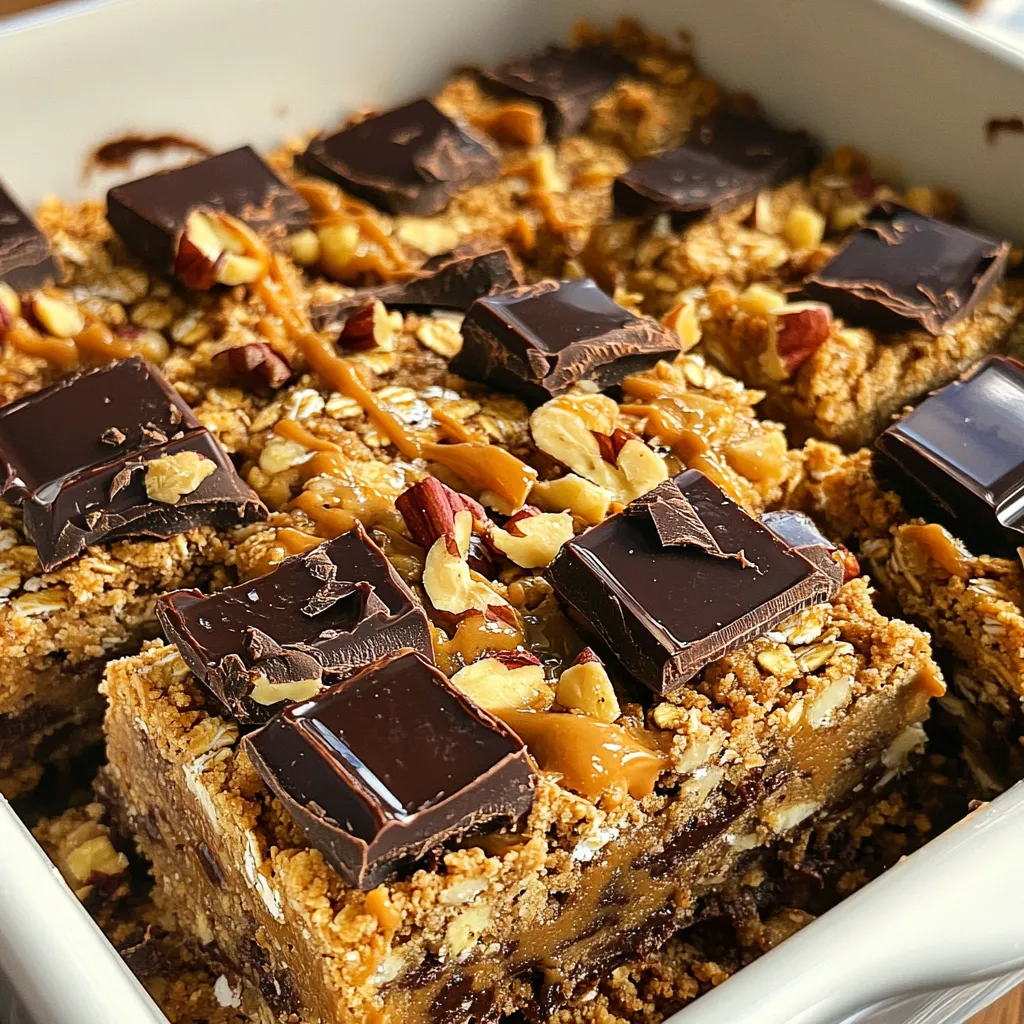 Peanut Butter Chocolate Oat Bars No-Bake Delight
