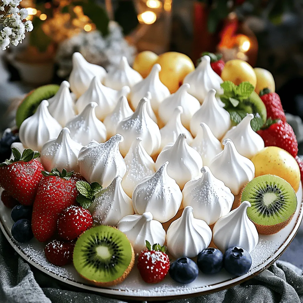 Meringue Cookies with Fruit Delightful Sweet Treat