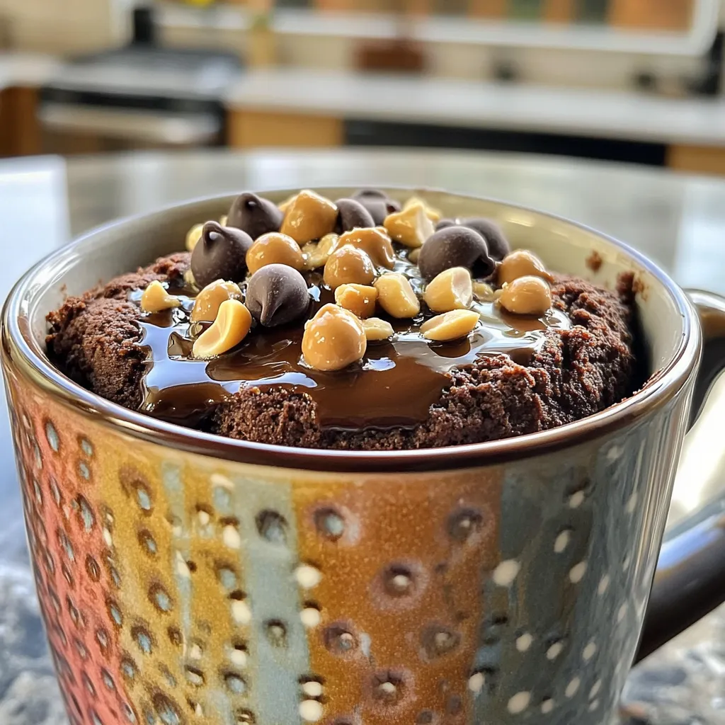 High-Protein Chocolate Peanut Butter Mug Cake Delight