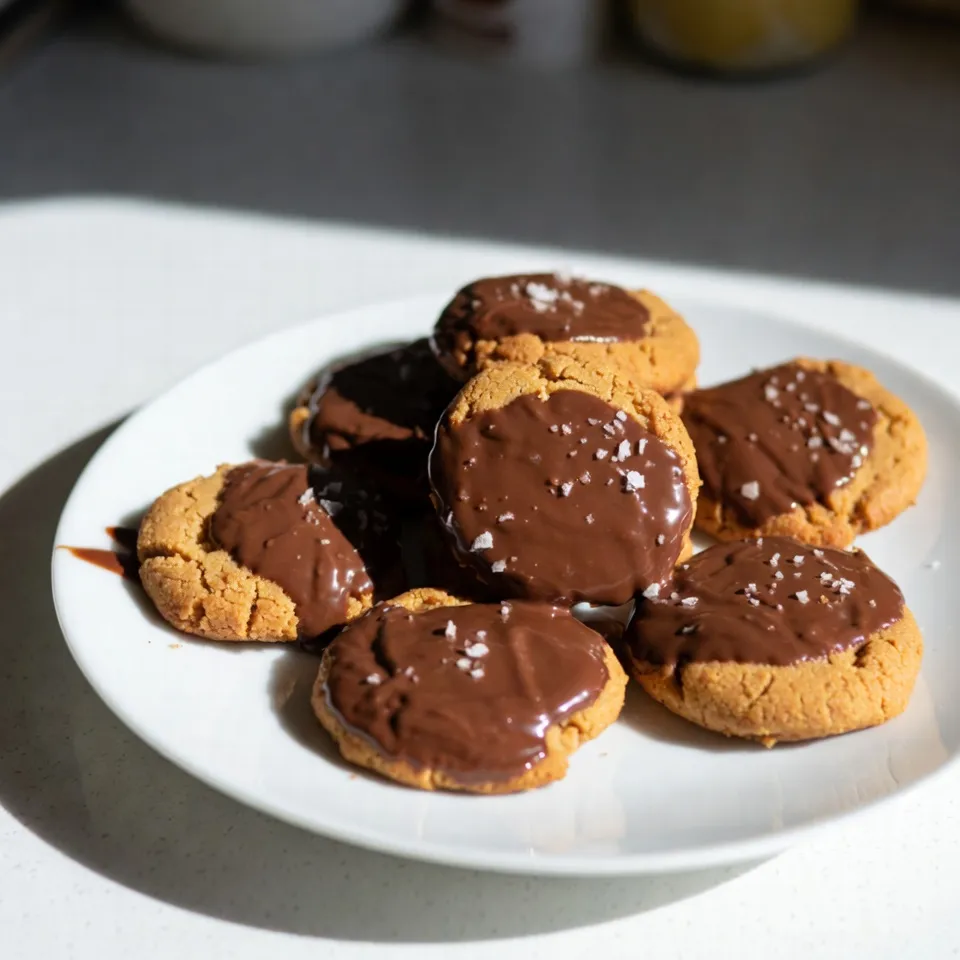 Chocolate Dipped Peanut Butter Cookies Delightful Treat