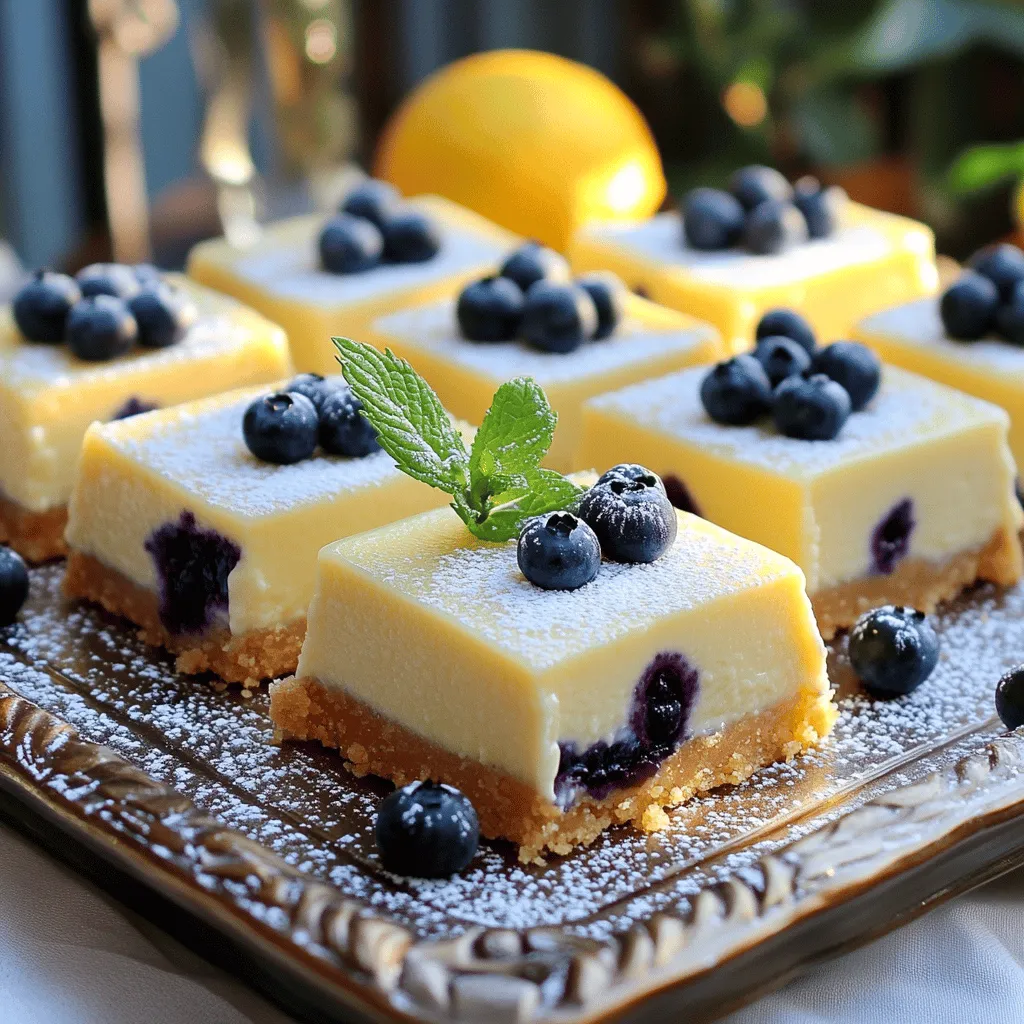 Lemon Blueberry Cheesecake Squares Delightful Sweet Treat