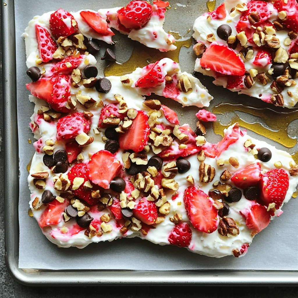 Frozen Yogurt Strawberry Bark Tasty and Refreshing Treat