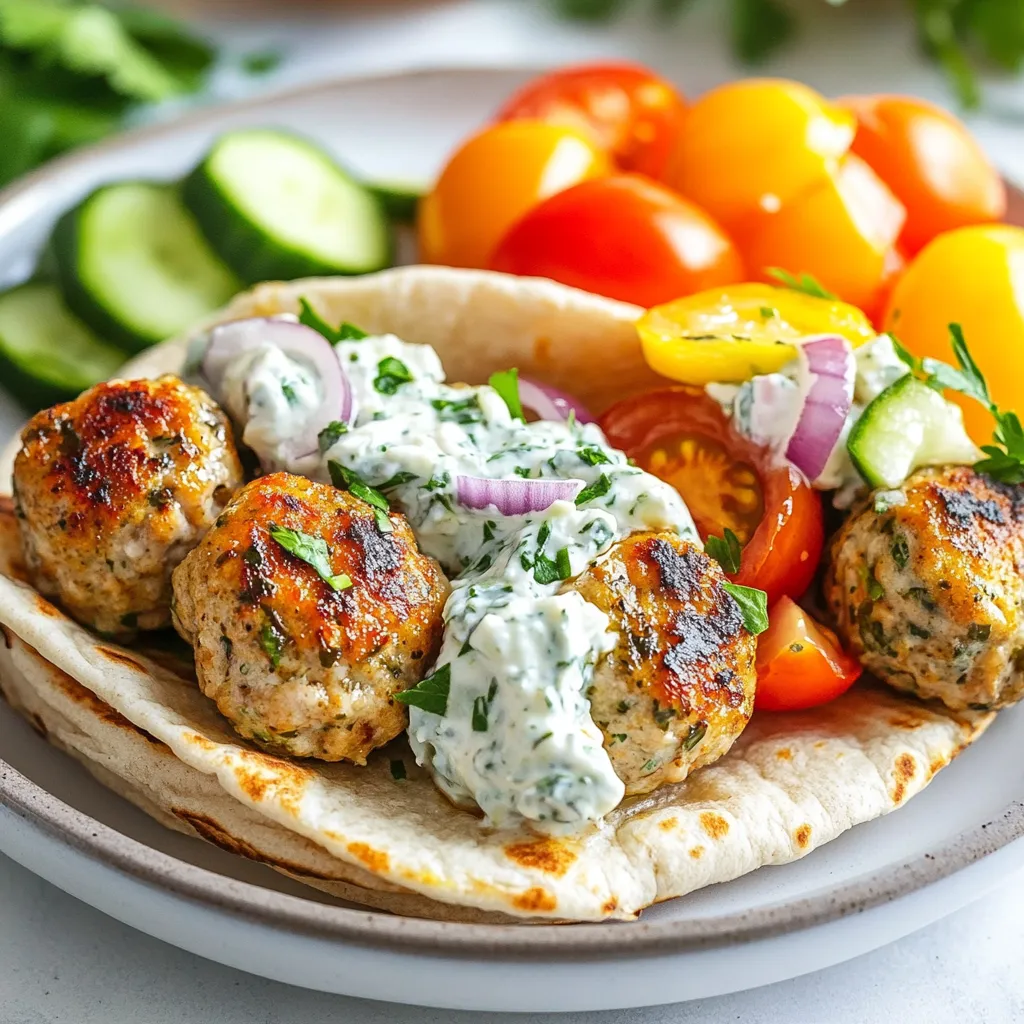 Greek Chicken Meatball Pitas Flavorful and Easy Meal