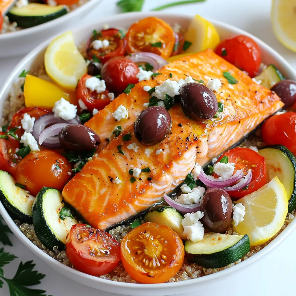 Sheet Pan Mediterranean Salmon Bowls Simplified Meal