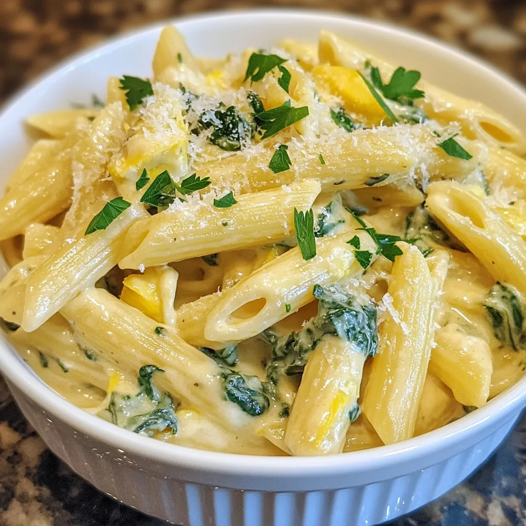 Creamy Spinach Artichoke Pasta Flavorful Dinner Heart