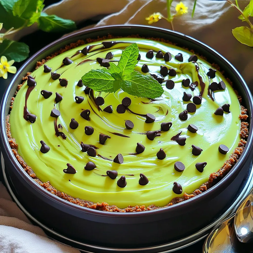No-Bake Mint Chocolate Chip Cheesecake Delight