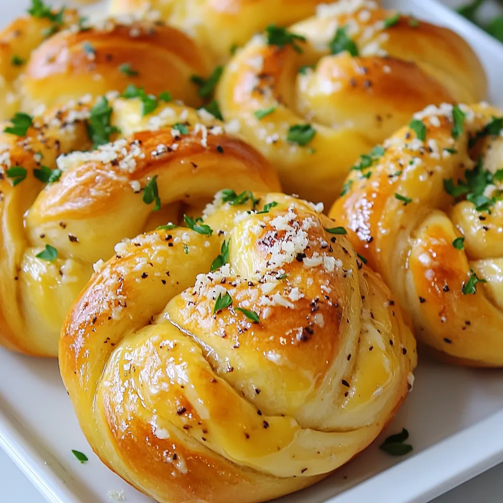 Garlic Parmesan Knot Rolls Fluffy and Flavorful Treat