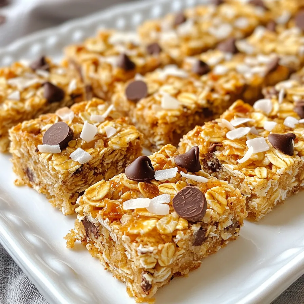 Coconut Chocolate Chip Granola Bars Easy Snack Idea