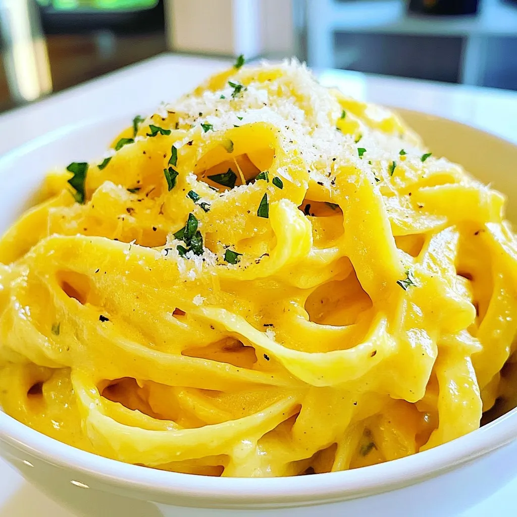Creamy Pumpkin Alfredo Pasta Tasty and Simple Dish