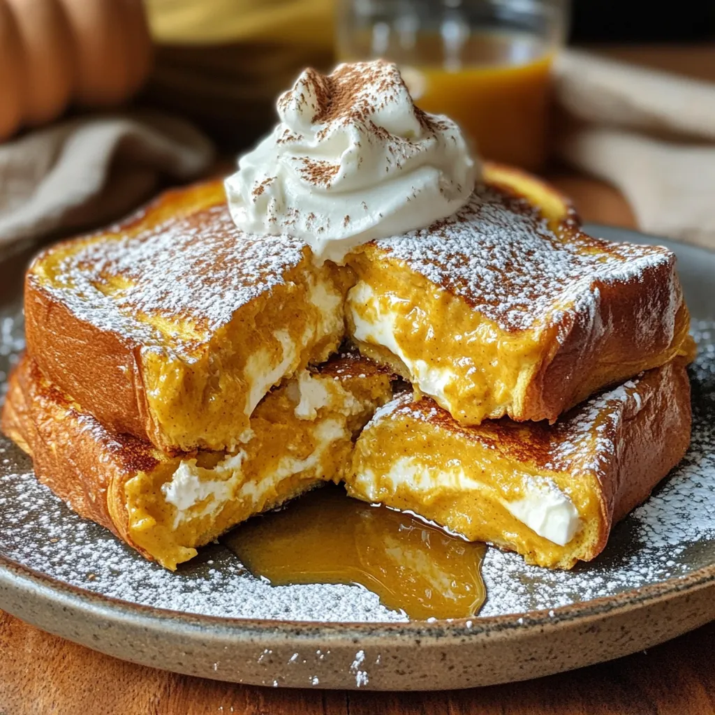 Pumpkin Cheesecake Stuffed French Toast Delight