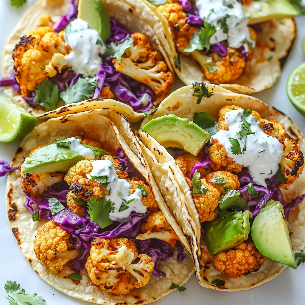 Spicy Harissa Roasted Cauliflower Tacos Delightful Dish