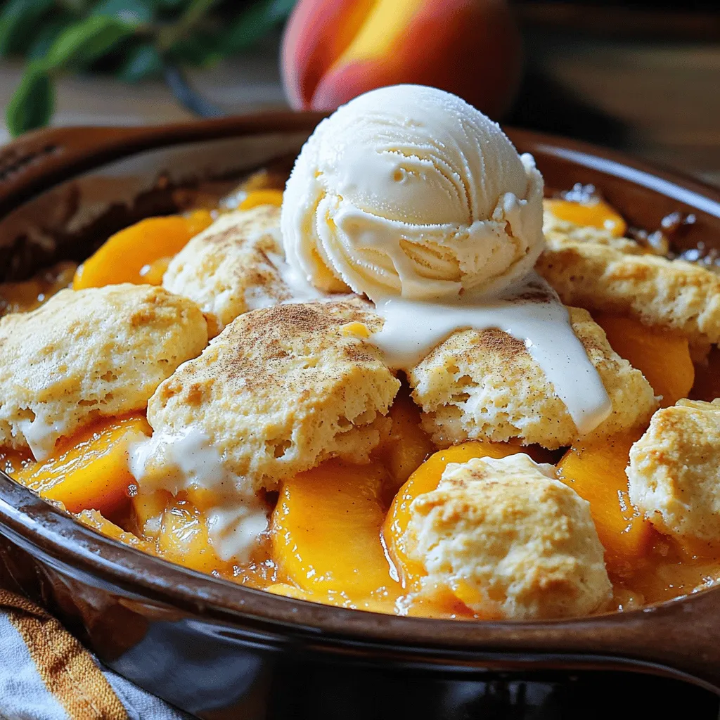 Peach Cobbler with Biscuit Topping Simple and Delicious