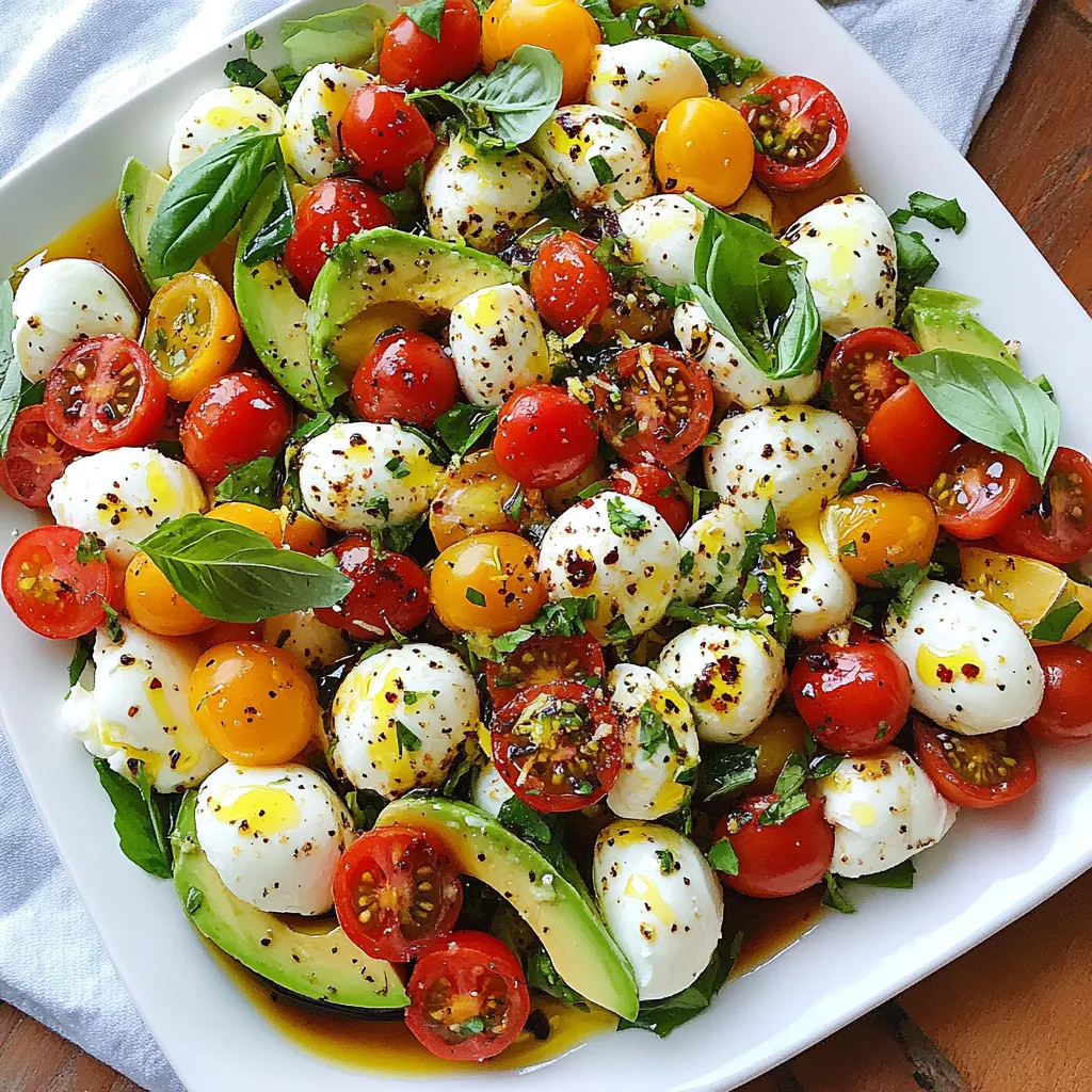 Avocado Tomato Mozzarella Salad Fresh and Flavorful Dish