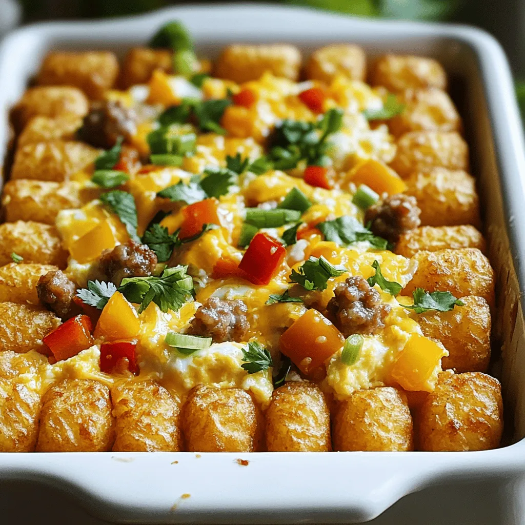 Loaded Breakfast Tater Tot Casserole Crunchy Delight