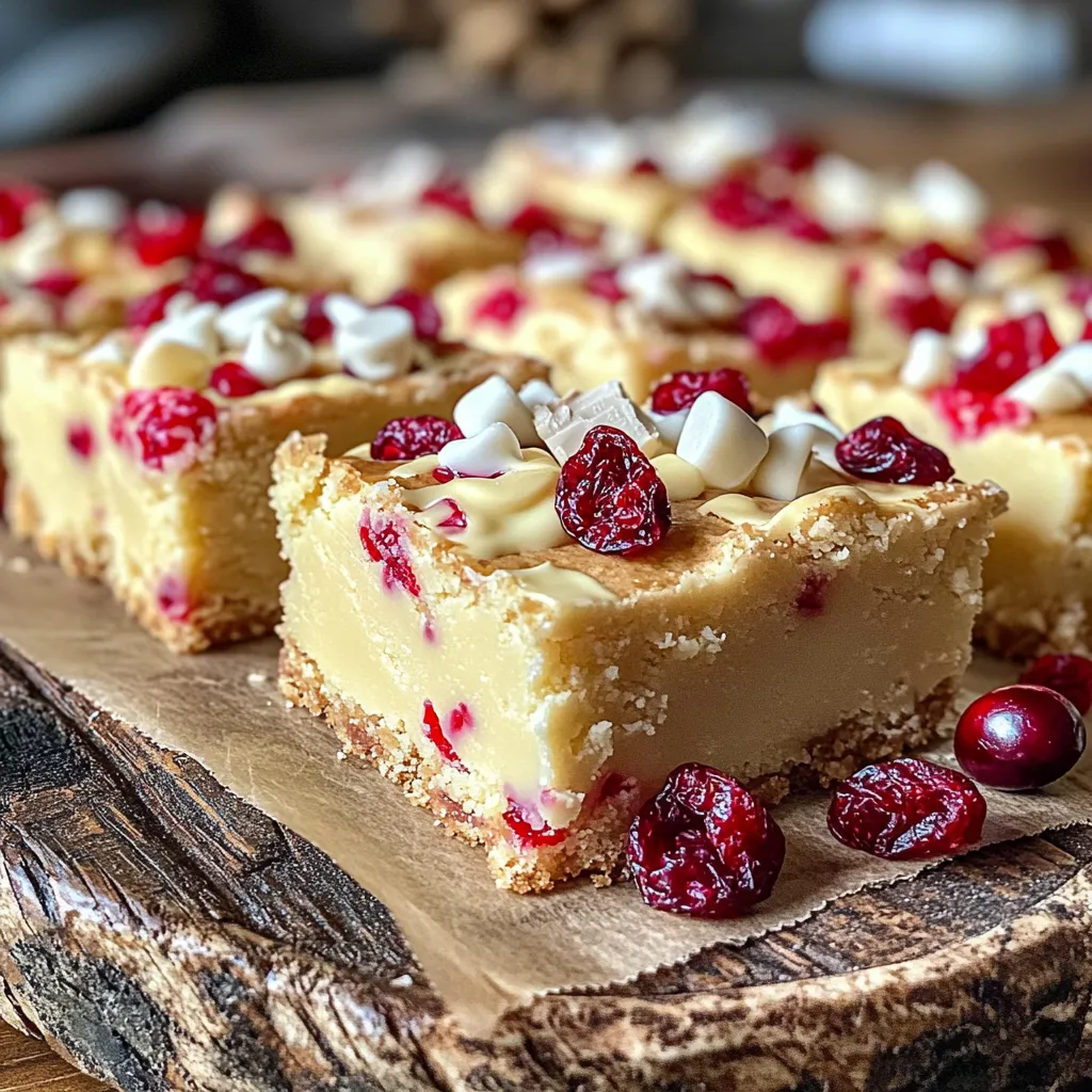 White Chocolate Cranberry Blondies Simple and Sweet Treat
