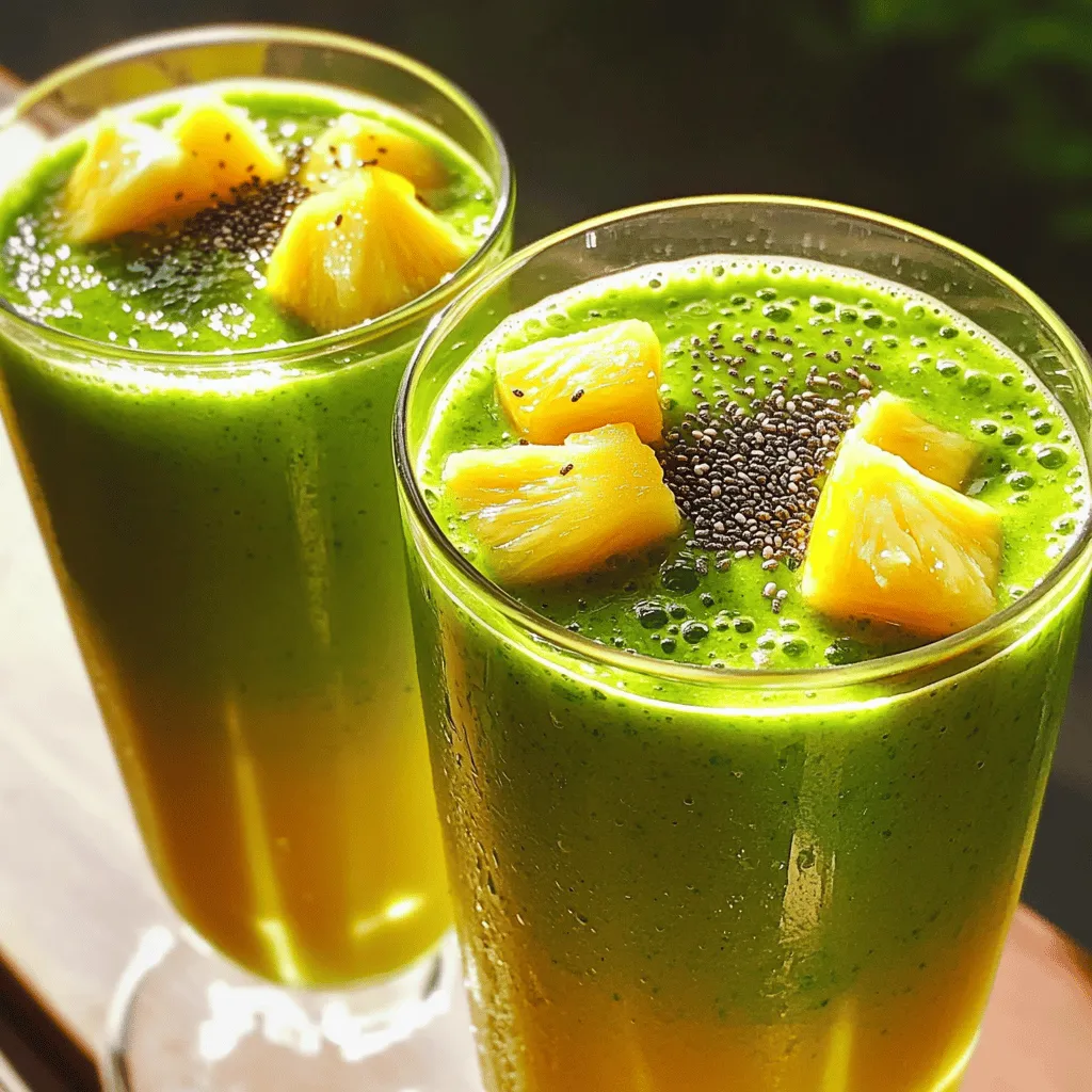 Tropical Pineapple Green Smoothie Refreshing Delight