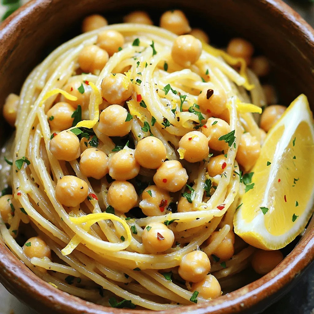 Lemon Garlic Chickpea Pasta 15-Minute Flavor Fix