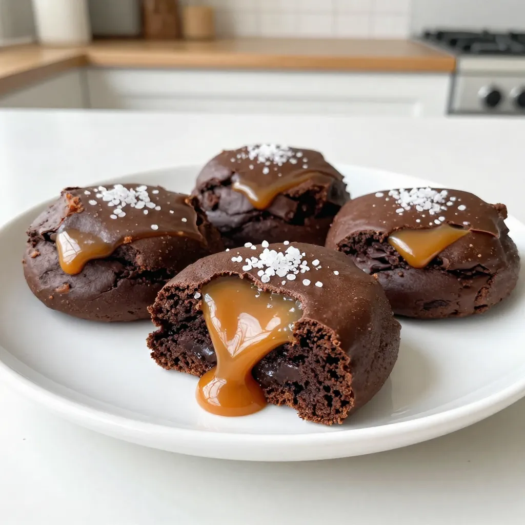 Caramel Stuffed Brownie Cookies Irresistible Treat