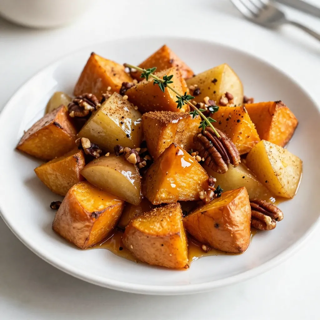 Maple Roasted Apple Sweet Potatoes Flavorful Side Dish