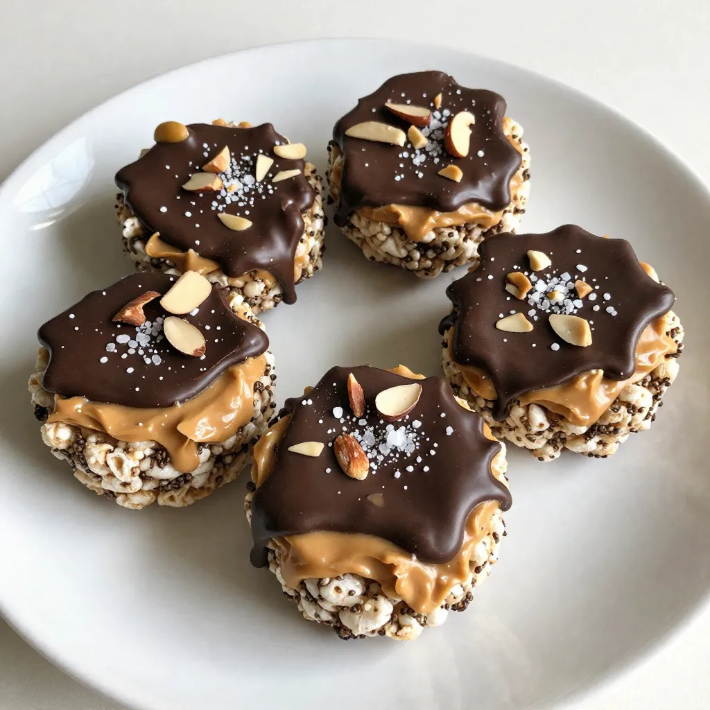 Chocolate Peanut Butter Rice Cake Snacks Delightful Treat