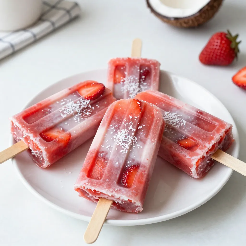 Strawberry Coconut Popsicles Delightfully Creamy Treat