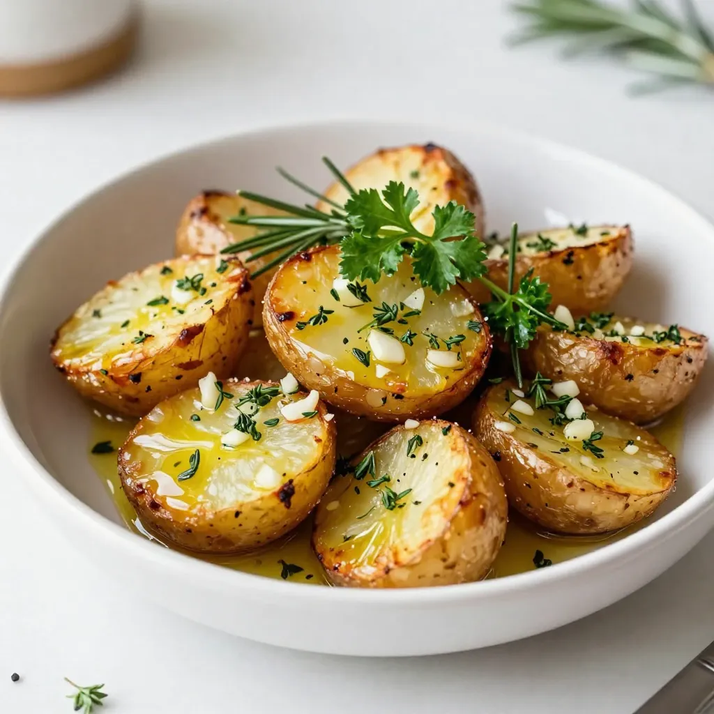 Garlic Herb Roasted Fingerling Potatoes Easy Recipe
